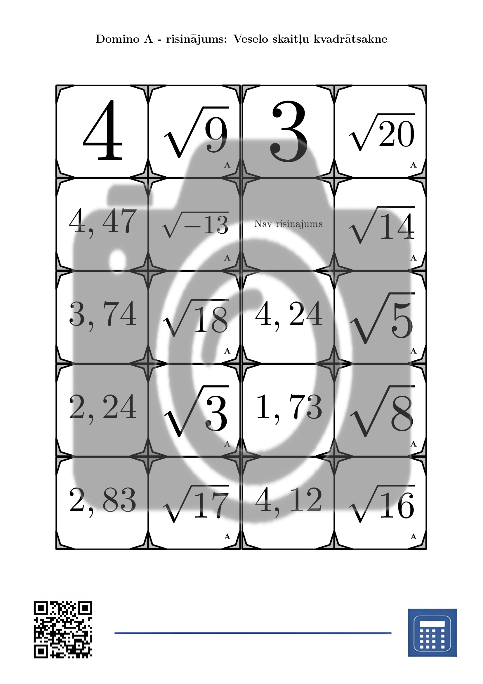 Domino: Veselo skaitļu kvadrātsakne - Image 4