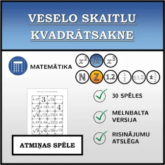 Atmiņas spēle: Veselo skaitļu kvadrātsakne