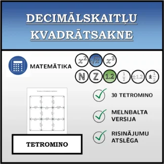 Tetromino: Decimālskaitļu kvadrātsakne