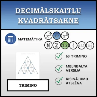 Trimino: Decimālskaitļu kvadrātsakne