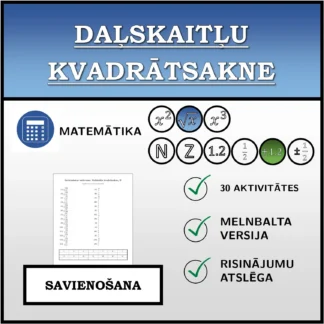Savienošanas uzdevums: Daļskaitļu kvadrātsakne