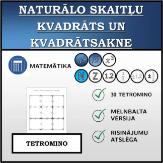 Tetromino: Naturālo skaitļu kvadrāts un kvadrātsakne