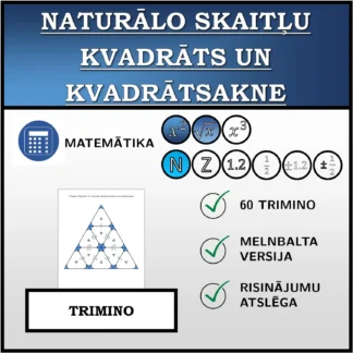 Trimino: Naturālo skaitļu kvadrāts un kvadrātsakne
