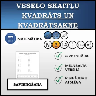 Savienošanas uzdevums: Veselo skaitļu kvadrāts un kvadrātsakne