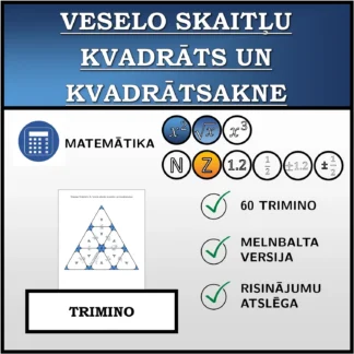 Trimino: Veselo skaitļu kvadrāts un kvadrātsakne