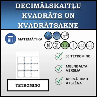 Tetromino: Decimālskaitļu kvadrāts un kvadrātsakne