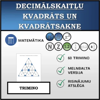 Trimino: Decimālskaitļu kvadrāts un kvadrātsakne